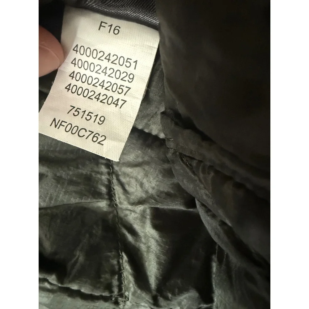 The North Face Mens Thermoball Eco Puffer Jacket Grey Yellow Glitch Print Size M